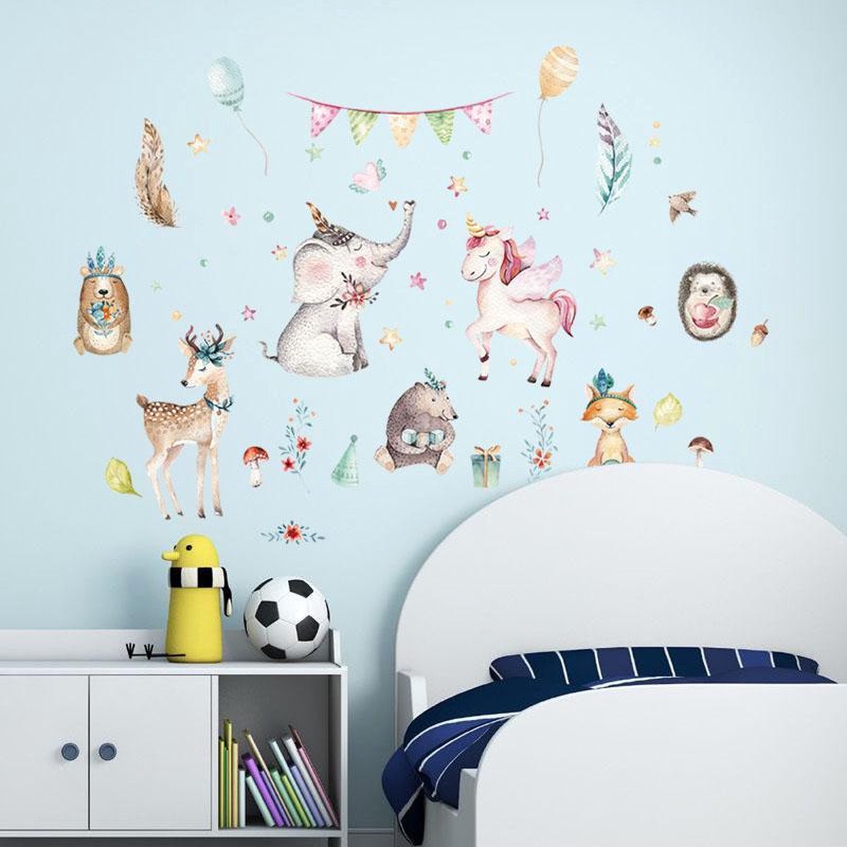 Muursticker | Vrolijke Dieren | Wanddecoratie | Muurdecoratie | Slaapkamer | Kinderkamer | Babykamer | Jongen | Meisje | Decoratie Sticker