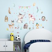 Muursticker | Vrolijke Dieren | Wanddecoratie | Muurdecoratie | Slaapkamer | Kinderkamer | Babykamer | Jongen | Meisje | Decoratie Sticker