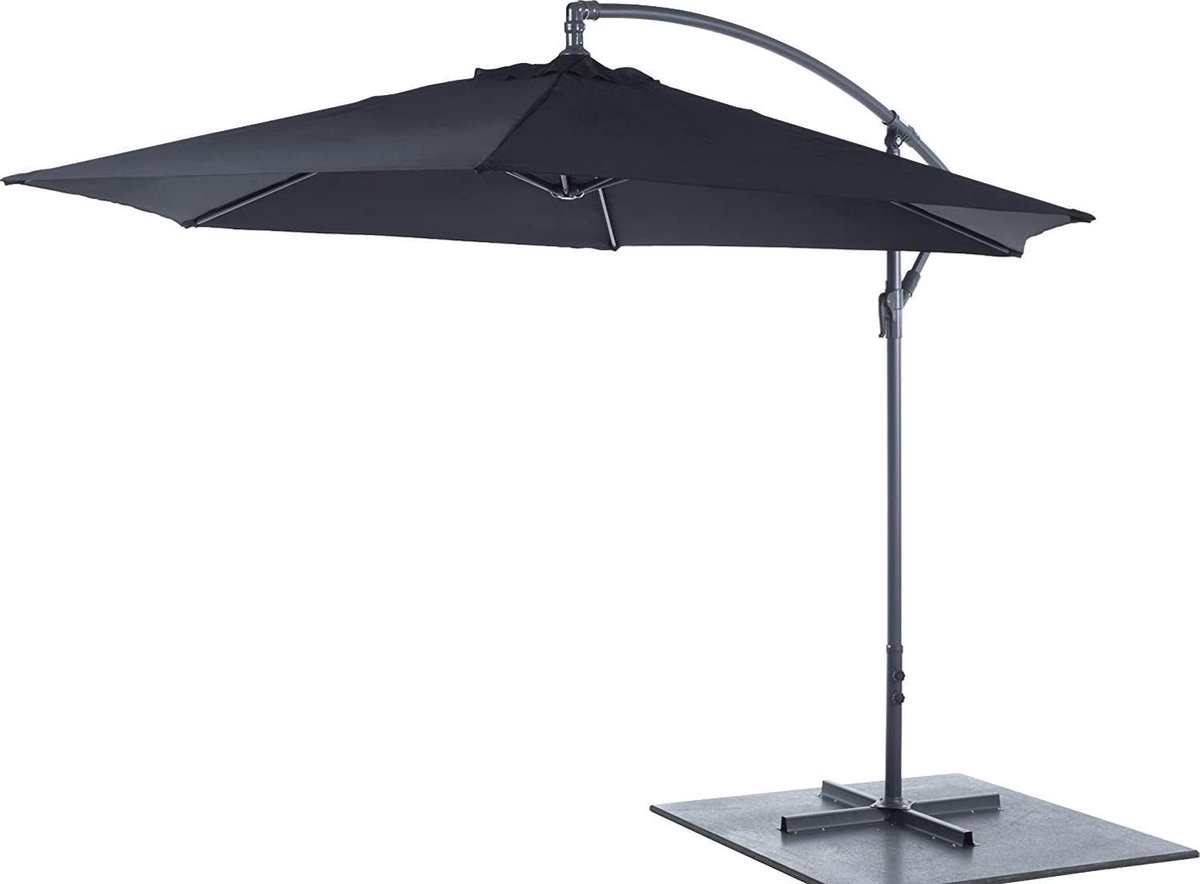 Vrijhangende Zwevende Parasol - Zwart - 300x300 | bol.com