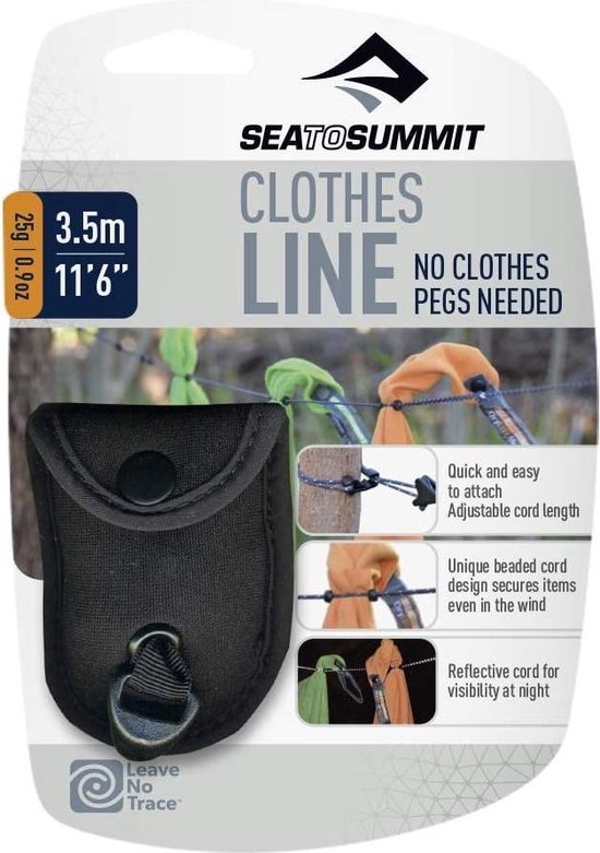 Foto: Sea to summit waslijn the clothes line 3 5 meter zwart