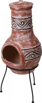 Pro Garden Sfeerhaard 36 X 35 X 88 Cm Klei/staal Terracotta 2-delig