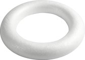 Creotime Styropor-model Ring Met Platte Achterkant 35 Cm Wit