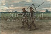 Diamond Painting Maaiers van Jozef Israels 60x90cm. (Volledige bedekking - Vierkante steentjes) diamondpainting inclusief tools