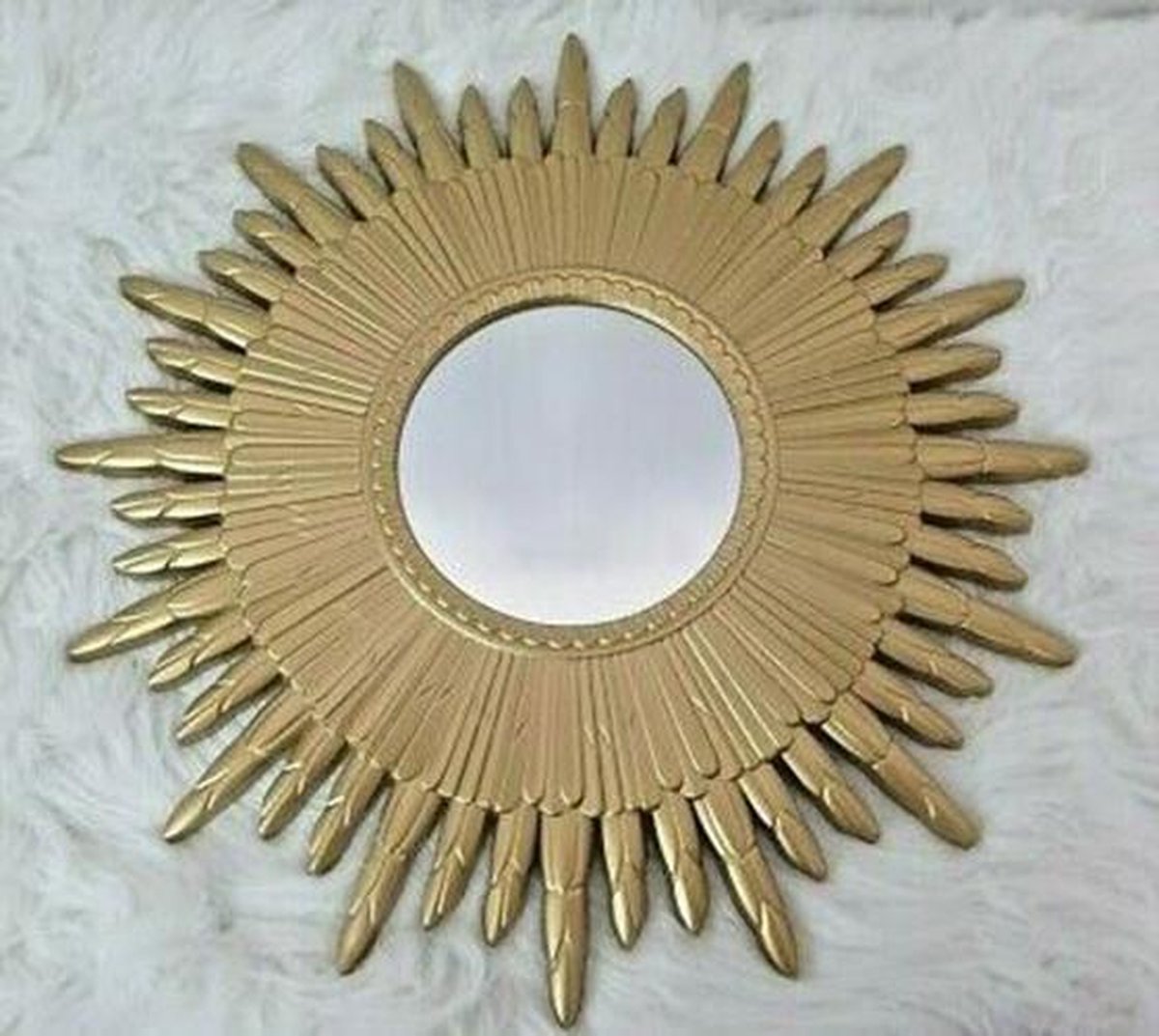 Spiegel LEANDER - Goud - Glas / Kunststof - Ø 50 cm