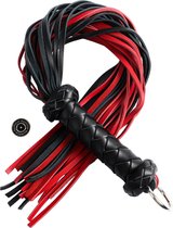 Banoch | Flogger red/black | zweep leer ophangring | 72 cm | BDSM