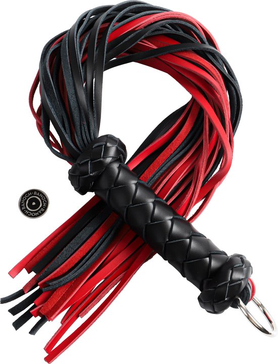 Foto: Banoch flogger red black zweep leer ophangring 67 cm bdsm