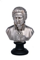 Albast standbeeld Mozart 15 cm zilver