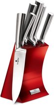 Berlinger Haus - Set de couteaux - Ligne rouge bordeaux métallisé - 5 couteaux et bloc