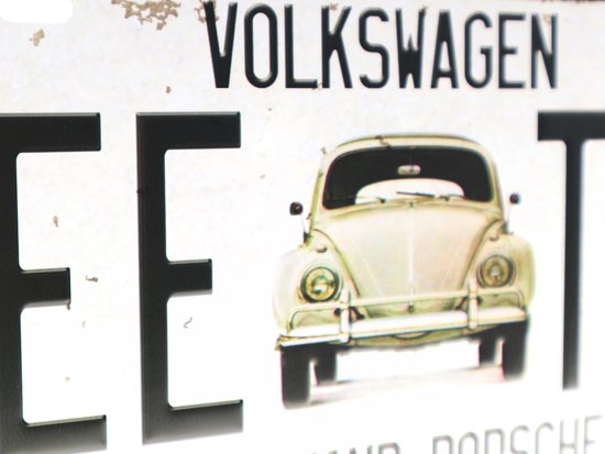 Plaque Métal Publicitaire Volkswagen Coccinelle – 20x30 Cm – Décoration Murale Rétro