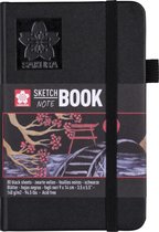 Sakura Schets/notitieboek 9 x 14 cm 80 pagina's zwart papier 140g