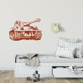 Muursticker Tank -  Bruin -  160 x 107 cm  -  slaapkamer  woonkamer - Muursticker4Sale