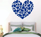 muursticker Hart van Hartjes - blauw - 100x90cm - woordsticker.com