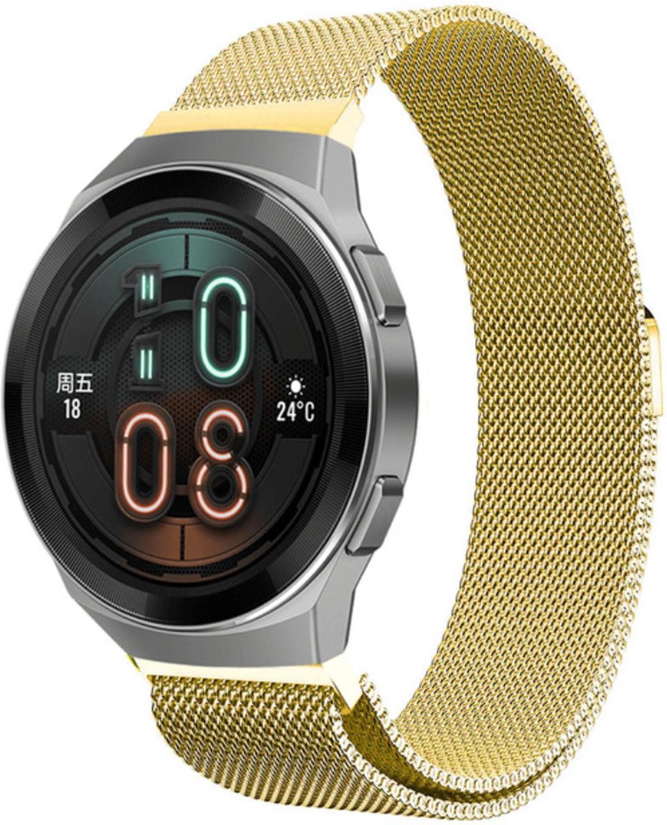 Bandje geschikt voor Huawei Watch GT 2e - Goud Milanese Band