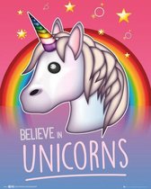 Emoji Believe in Unicorns - Mini Poster