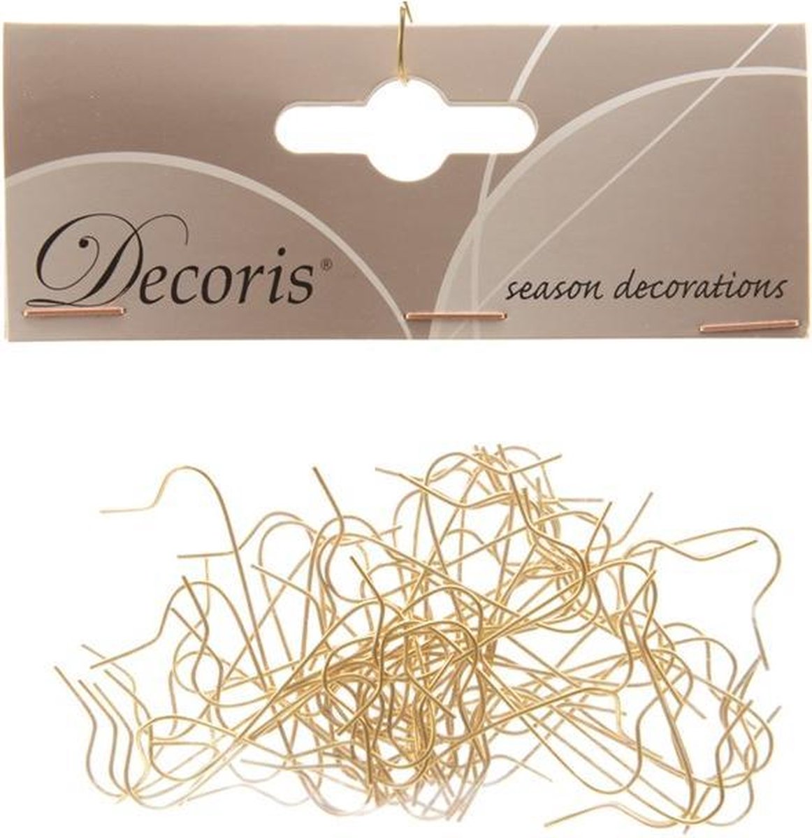 Decoris kerstbalhaakjes ijzer goud 0,05x1x3,50cm 50 stuks