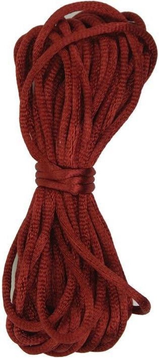 KumiHimo Satijnkoord Bordeaux rood