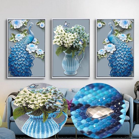 5D Diamond Painting 60x100cm - Pauw en magnolia- Volledige Set – Inclusief  Pen