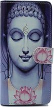 iPhone XR Hoesje met Print - Portemonnee Book Case - Kaarthouder & Magneetlipje - Bhudda Blauw