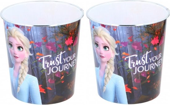 Lot de 2x poubelle / poubelle Frozen II 5 L - Elsa et Anna - Poubelle -  Accessoires