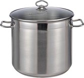 1x casserole / casseroles en acier inoxydable 15 litres avec couvercle en verre - Poêle Haushalt adaptée à toutes les sources de chaleur - Fournitures de cuisine / cuisine