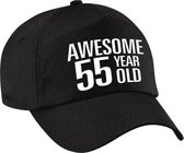 Awesome 55 year old verjaardag pet / cap zwart voor dames en heren - baseball cap - verjaardags cadeau - petten / caps
