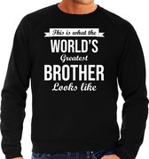 Worlds greatest brother cadeau sweater zwart voor heren S
