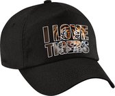 I love tigers pet / baseball cap zwart voor dames en heren - Siberische tijger - dierenpetten / natuurliefhebber petten