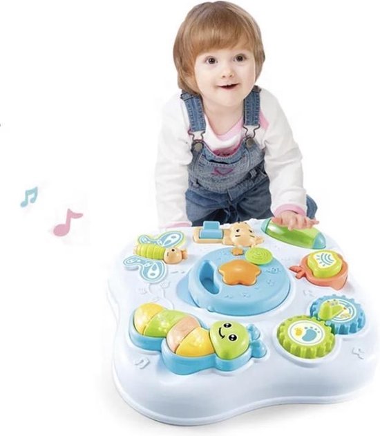 Baby Activiteiten tafel - Speeltafel - Educatieve speelgoed - Met muziek -  Blauw - Groen | bol.com