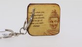 Quote sleutelhanger 3x3 cm Laugh when you can