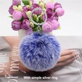 Fluffy Sleutelhanger | Pluizenbol Pluche Sleutelhangertje | Blauw