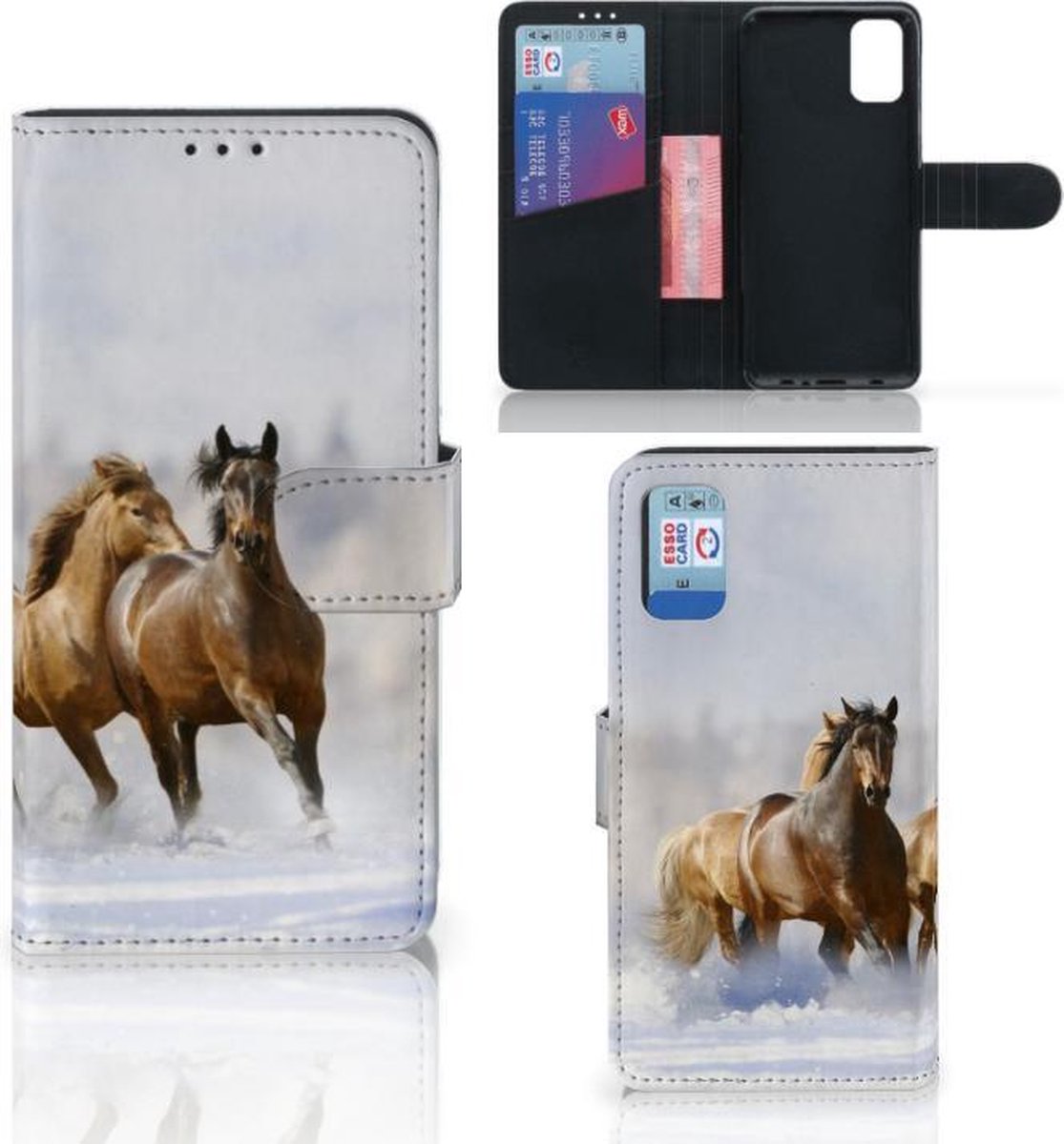 Samsung Galaxy A41 Telefoonhoesje met Pasjes Paarden