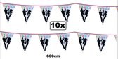 10x Vlaggenlijn Disco dancers 600cm - vlaglijn disco thema feest party