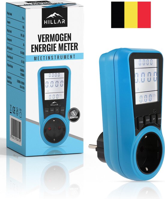 Energiemeter Verbruiksmeter België - Energiekostenmeter Stopcontact - Stroommeter - Stroomverbruik - kwh - Energieverbruiksmeter