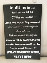 Tekstbord "Feyenoord" Antraciet/wit 60cm x 40cm