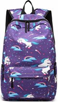 Miss Lulu Backpack - Cartable - Sac à dos scolaire Unicorn - Qualité Premium - Violet (E1833 UC-PE)
