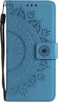 Bloemen Book Case - Samsung Galaxy S7 Hoesje - Blauw