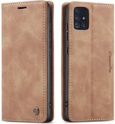 CaseMe Book Case - Geschikt voor Samsung Galaxy A51 Hoesje - Bruin