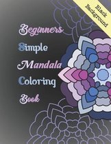 Beginners Mandala Coloring Book Black Background
