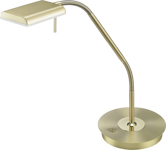 LED Bureaulamp - Trion Bernaro - 12W - Warm Wit 3000K - Dimbaar - Rond - Mat Goud - Aluminium