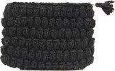 ANNA NERA Fairtrade Etui - Make up tasje - Toilettasje - Gehaakt - Crochet Pouch Black - Zwart 10x15cm