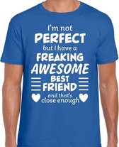 Freaking awesome Best friend / beste vriend cadeau t-shirt blauw 2XL