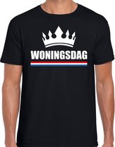 Koningsdag t-shirt Woningsdag zwart voor heren S