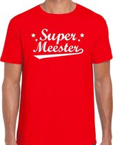 Super meester cadeau t-shirt rood heren M