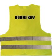 Hoofd BHV vest / hesje geel met reflecterende strepen voor volwassenen - bedrijfshulpverlening - veiligheidshesjes / veiligheidsvesten