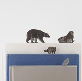 Set van 4 Roestvrijstalen Page Markers met Arctic Animals - Four Stainless Steel Bookmark Animal Clips Arctic
