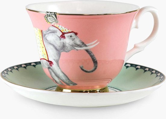Tasse et soucoupe en porcelaine Yvonne Ellen avec éléphant et petit |  bol.com