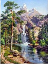 Diamond painting natuur - waterval 20x30 cm