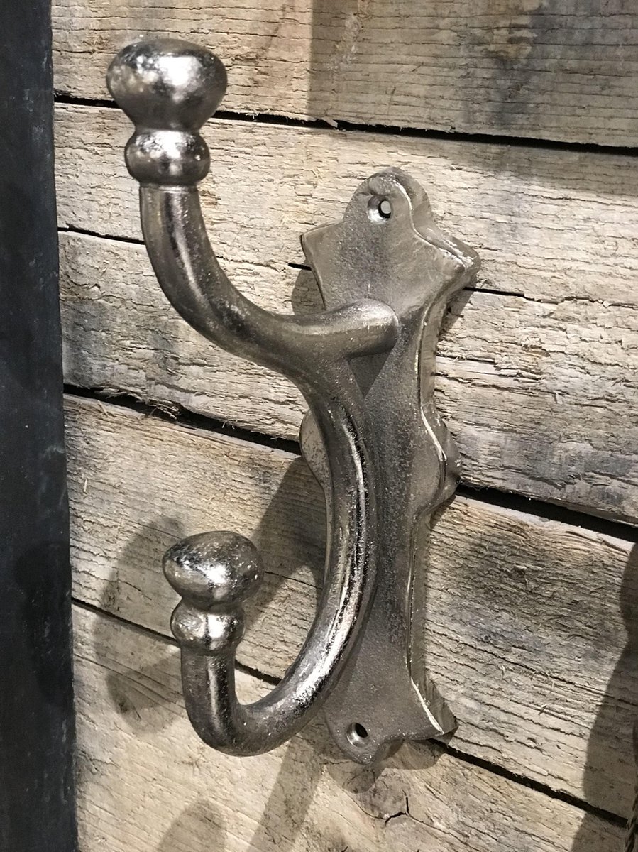 SENSE Aluminium Kapstokhaak - Garderobehaak Industrieel - Stoere kapstokhaken - Ruw nickel Kapstok 27X7X16CM