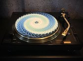 FERN BLUE Felt Zoetrope Turntable Slipmat 12" - Premium slip mat – Platenspeler - for Vinyl LP Record Player - DJing - Audiophile - Original art Design - Psychedelic Art