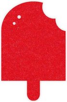 IJs vilt onderzetter - Rood - 6 stuks – 100 x 65 mm – IJs vorm - Glas onderzetter - Cadeau - Woondecoratie - Woonkamer - Tafelbescherming - Onderzetters Voor Glazen - Keukenbenodigdheden - Woonaccessoires - Tafelaccessoires